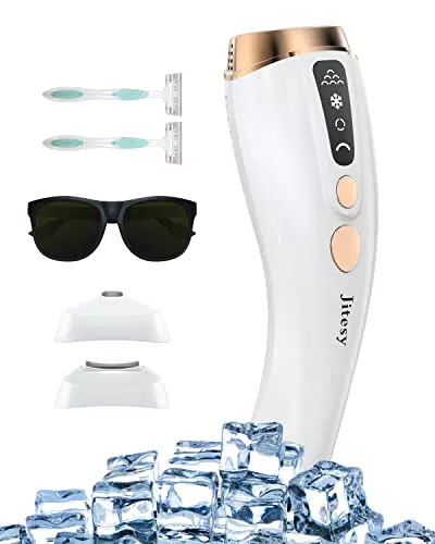 JITESY IPL Epilatore Luce Pulsata, Epilatore Viso Donna 3 FUNZIONI-HR/SC/RA e 6 Livelli di Energia e 2 Testina Di Precisione