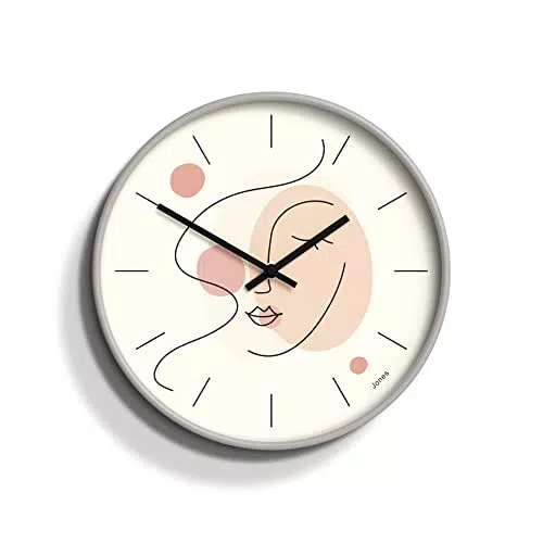 Jones Clocks Orologio da parete rotondo con design a faccia astratta