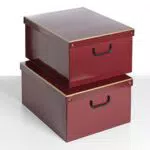 KANGURU SET 2 PEZZI Scatole in cartone per armadio, con coperchio 50x40xh25 cm