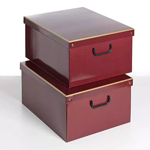 KANGURU SET 2 PEZZI Scatole in cartone per armadio, con coperchio 50x40xh25 cm