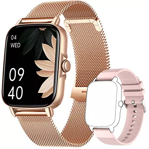KELEEL Smartwatch Donna Orologio Tracker Fitness con Risposta Chiamate Cardiofrequenzimetro da Polso Monitor Messaggi Notifiche Sonno Contapassi Cronometro 1