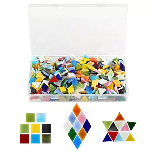 Kesote 600 Pezzi di Multicolore Mosaico a Forme Assortite Mosaico per la Decorazione di Casa o Creazione di Fai-da-Te