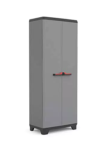 Keter Armadio Portascope Stilo, 3 Ripiani Regolabili, Grigio Scuro/Nero