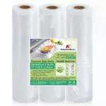 KitchenBoss Sacchetti Sottovuoto per Alimenti Rotolo Sottovuoto Alimenti senza BPA, 3 Rotolo 28x500cm