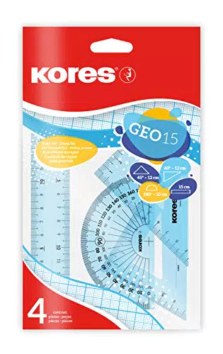 Kores - Geo15: Set di 4 Prodotti per la Matematica, per Bambini e Studenti