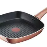 Lagostina Ramata Grill Antiaderente in Alluminio 26x26 cm con Esterno Effetto Rame