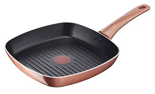 Lagostina Ramata Grill Antiaderente in Alluminio 26x26 cm con Esterno Effetto Rame