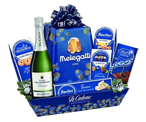 LE CADEAU, Confezione Regalo "Blu Cobalto", Cesto Alimentare Natalizio