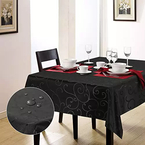 Lecwoll Tovaglia Impermeabile Tovaglia Rettangolare fantasia Jacquard, 90x90 cm