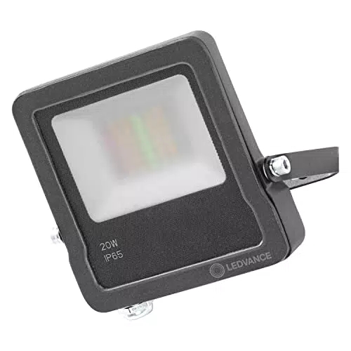 LEDVANCE Luce da esterno Smart LED con tecnologia WiFi, proiettori per esterno, colori RGB modificabili, 20W, realizzata in alluminio grigio scuro, compatibile con Google e Alexa, SMART+ WIFI FLOOD