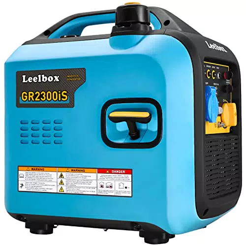 Leelbox Generatore di Inverter Portatile da 12000WH/2300W 4 Tempi Generatore di Emergenza a Benzina Silenzioso