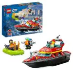 LEGO 60373 City Fire Barca di Soccorso Antincendio dei Vigili del Fuoco