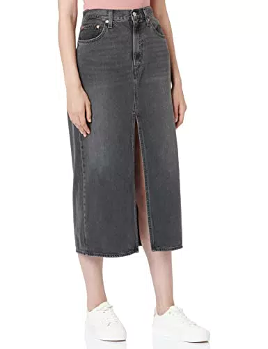 Levi's Slit Front Skirt Z6236 Gray Worn In, Jeans Donna, 25