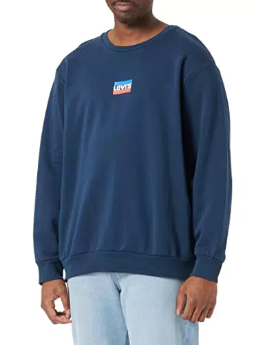 Levi's Standard Graphic Crew, Felpa Uomo, Mini Sportswear - Dress Blues