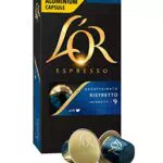 L'Or - Capsule Caffè Espresso Decaffeinato Ristretto - 100 Capsule in Alluminio - Intensità 9 - Compatibili con Macchine Nespresso - 10 Confezioni da 10 Capsule