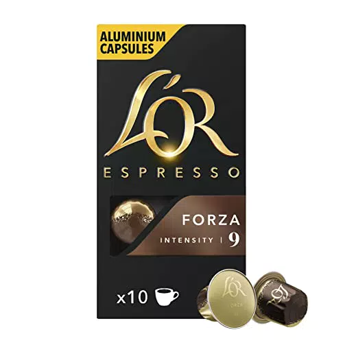 L'Or - Capsule Caffè Espresso Forza - Compatibili con Macchine Nespresso - 10 Capsule in Alluminio - Intensità 9