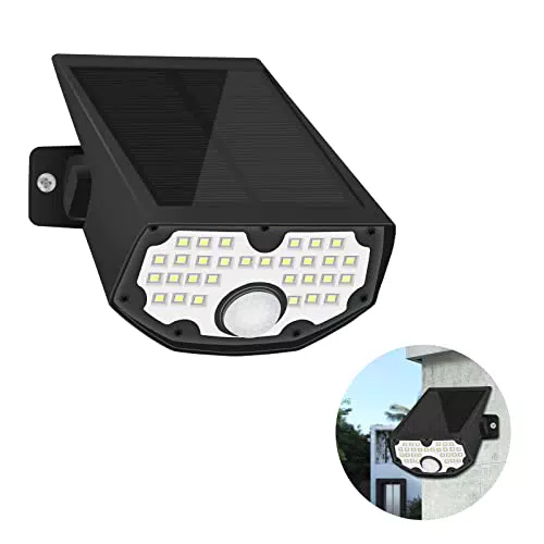 Luce Solare Led Esterno 30 LED Luce da Esterno con Sensore di Movimento 120° Luce Solare da Esterno Faretto Solare per Giardino Esterno Solare 3 Modalità Lampada da Parete Impermeabile per Garage