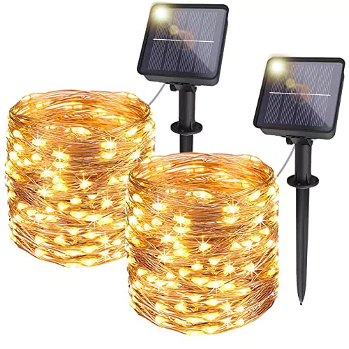 Catena Luminosa da Esterno con pannello Solare a 8 Modalità, 14 metri