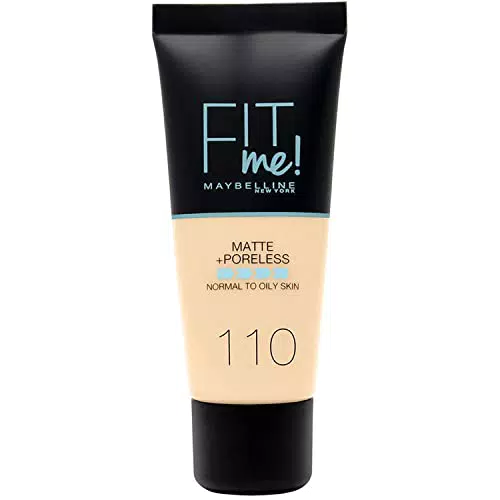 Maybelline New York Fondotinta Fit Me Matte&Poreless, Tonalità: 110 Porcelaine