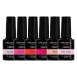 Méanail Paris • Cofanetto 6 Smalti Semipermanenti per Unghie Gel UV LED • Set Rosa da 6 Colori Manicure Pedicure Nail Polish Soak Off • Vegan & Cruelty Free Norme CE Europee