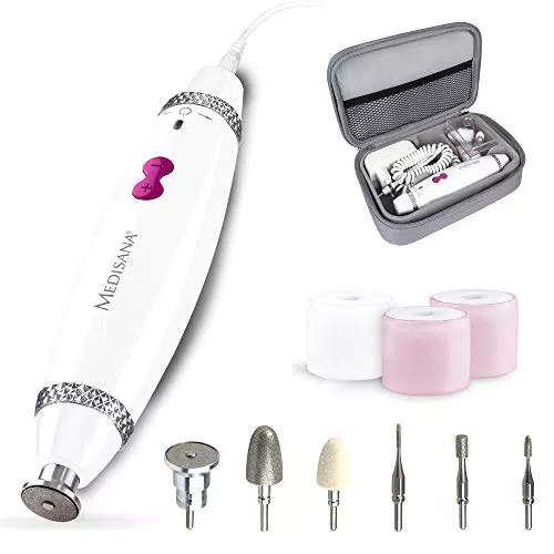 medisana MP 840 set per manicure e pedicure elettrica con 7 accessori per la cura delle unghie
