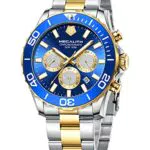 MEGALITH Orologio Uomo Impermeabile 5 ATM Cronografo Orologio Acciaio Inox Solido Orologio Analogico Quarzo Elegante Orologi da Polso Grande con Luminoso Calendario