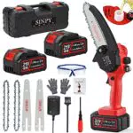 Mini Motosega a Batteria per Potatura con 2 Batterie 3000mAh