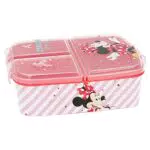 MINNIE MOUSE, Porta merenda Tupperware decorato con 3 scomparti per bambini