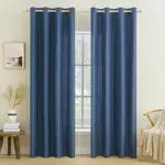 MIULEE Tende Semi-Oscuranti per Finestre con Anelli, Blu Scuro 140X145 CM