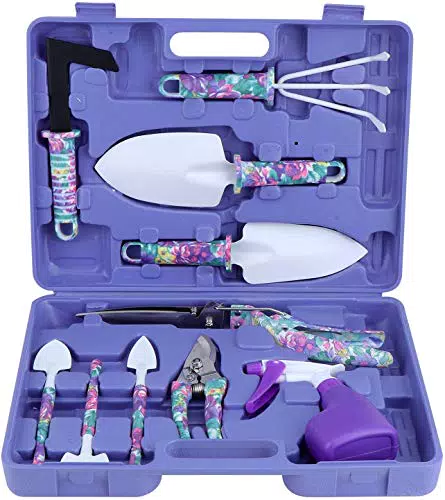 MONODEAL Set di Attrezzi da Giardino, 10 Pezzi Utensili Manuali da Giardino