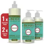 MRS MEYER'S CLEAN DAY 1 Detersivo Piatti + 2 Sapone Liquido Mani, basilico
