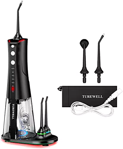 c TUREWELL, pulitore interdentale elettrico con 6 modalità e 5 ugelli