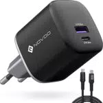 NOVOO 67W Caricabatterie USB C 2 Porte GaN Caricabatteria