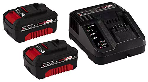 Originale Einhell 2x 3,0Ah PXC Starter Kit due batterie 3,0 Ah e caricabatteria Power X-Change (incl. caricabatterie singolo 200-250 V e 2 batterie 18V da 3,0 Ah)