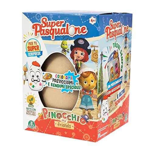 Pasqualone 2023 Pinocchio - Il Contenitore Ecologico A Forma Di Uovo Da Colorare Contenente Tante Sorprese Brandizzate Pinocchio