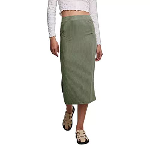 PIECES Midi-Gonna, Verde, S