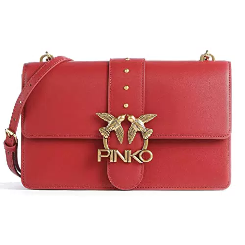 Pinko Love Classic Icon 16 CL VITELL, Borsa Donna, R72Q_Rosso Rubino-Antique Gold