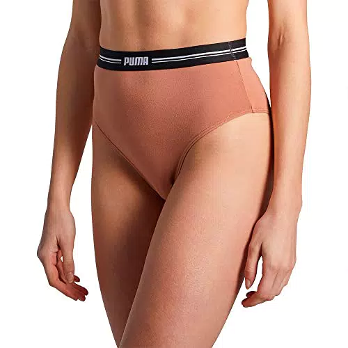 PUMA Women's High Waist-Slip a Vita Alta, Confezione da 2 Bikini