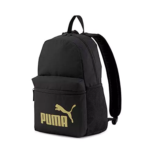 PUMHB|#Puma Phase Backpack, Zaino Unisex Adulto, Puma Black-Golden Logo