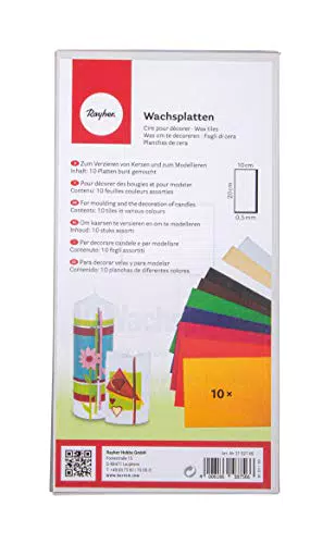 Rayher 3102749 Cera per Decorare, 10 Fogli di Cera