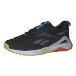 Reebok NANOFLEX TR 2.0, Sneaker Uomo, Core Black/Pure Grey 6/Smash Orange S23-R
