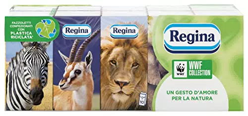 Regina WWF Collection 10 Pacchetti da 9 Fazzoletti a 4 Veli
