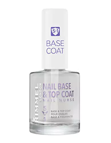 Rimmel London Nail Base e Top Coat Trasparente 5 in 1 per Smalto Unghie