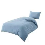 RUIKASI Set Copripiumino Singolo 135x220 e Federe 50x83 in Morbida Microfibra Traspirante Estive Tinta Unita Spa Blu