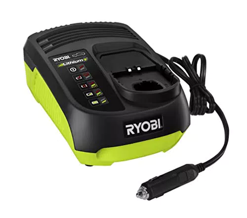 Ryobi RC18118 C 18 V One + caricabatteria da auto doppio  Hyper Green