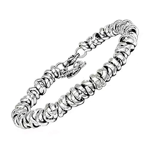 SAGA GIOIELLI BRACCIALE DONNA INTRECCIATO NODINI ACCIAIO
