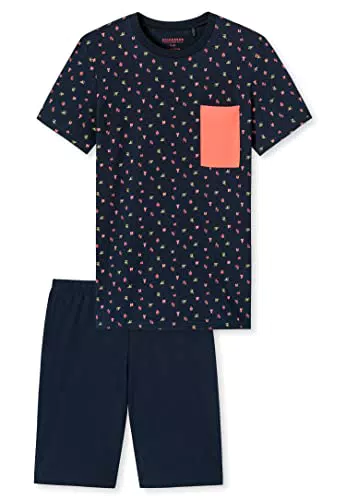 Schiesser Pigiama Corto, Cotone Organico Set, Blu Scuro