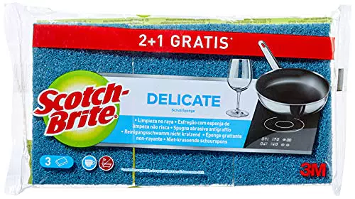Scotch-Brite, Spugna in Paglietta Laminato 2+1 Unidades Blu-Senza Righe