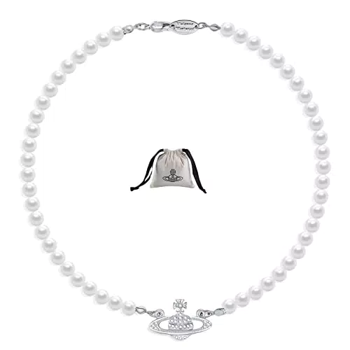 Senteria Saturno Collana di perle di cristallo strass saturno