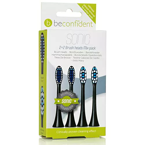 SONIC TOOTHBRUSH HEADS REGULAR/WHITENING BLACK LOTE 4 pz